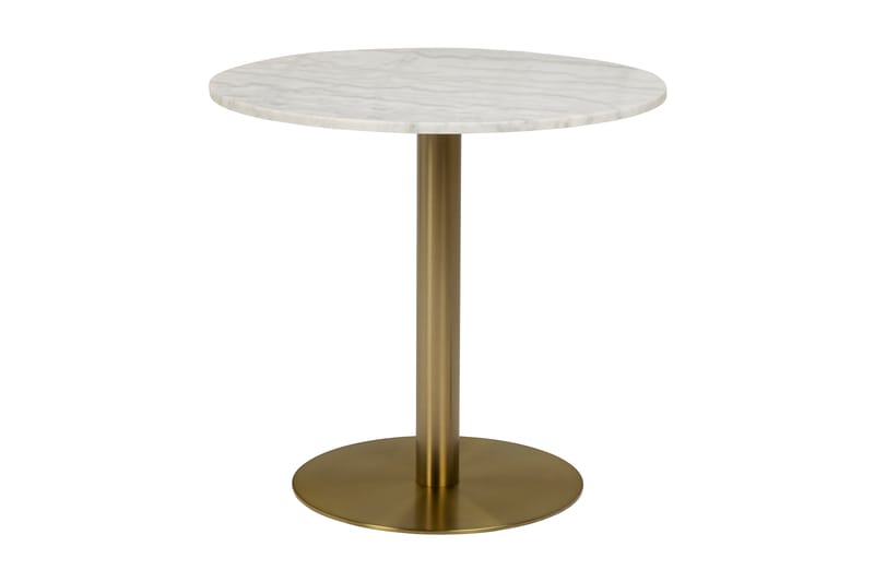 Palisader Spisebord 80 cm Rundt - Hvid / Messing - Møbler - Borde - Spisebord og køkkenbord