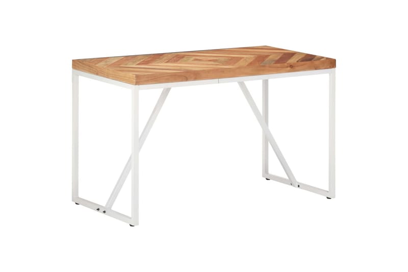 Spisebord 120x60x76 cm massivt akacietræ og mangotræ - Hvid - Møbler - Borde - Spisebord og køkkenbord