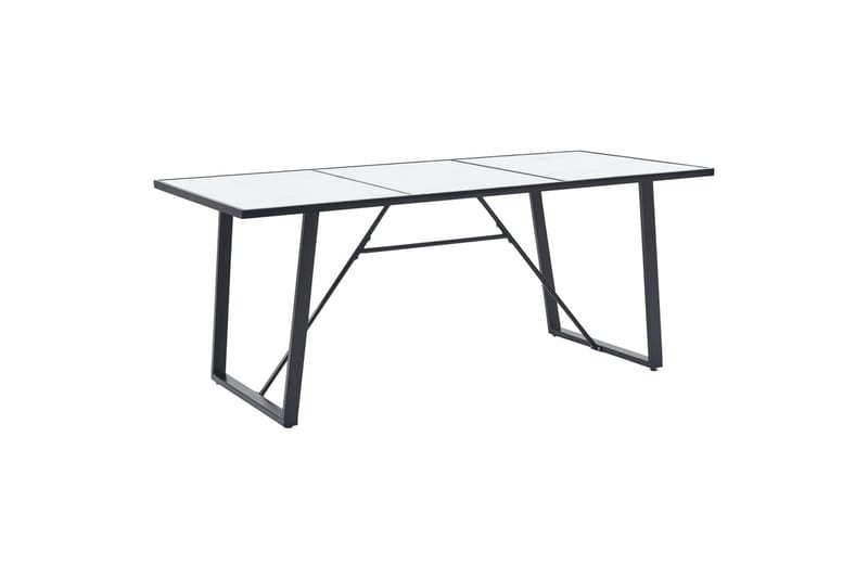 Spisebord 180 X 90 X 75 Cm Hærdet Glas Hvid - Hvid - Møbler - Borde - Spisebord og køkkenbord