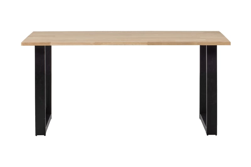 Tablo Spisebord U-formede ben 160 cm Ubehandlet - Eg / sort - Møbler - Borde - Spisebord og køkkenbord