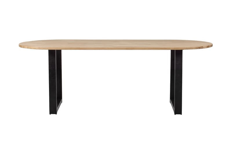 Tablo Spisebord X-formede ben 220 cm Oval - Eg / sort - Møbler - Borde - Spisebord og køkkenbord