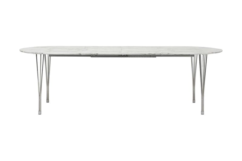 Tyson Udvideligt Spisebord 160 cm Oval - Marmor/Krom - Møbler - Borde - Spisebord og køkkenbord