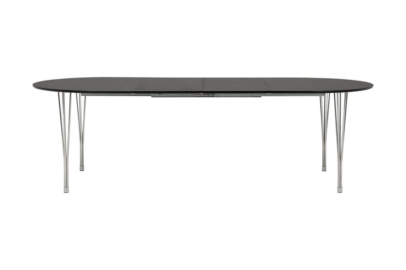 Tyson Udvideligt Spisebord 160 cm Oval - Sort/Krom - Møbler - Borde - Spisebord og køkkenbord