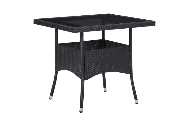 udendørs spisebord polyrattan og glas sort - Møbler - Borde - Spisebord og køkkenbord