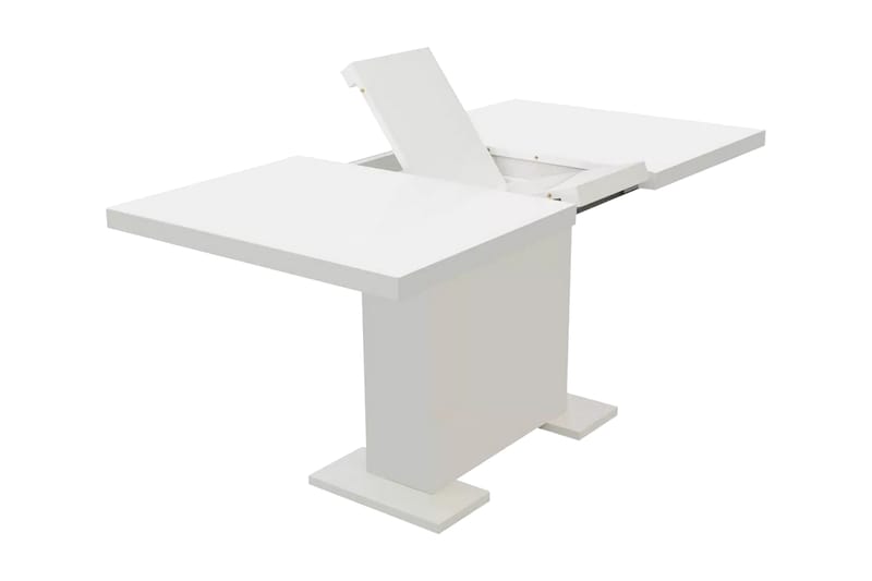 Udtræksspisebord Højglans Hvid - Hvid - Møbler - Borde - Spisebord og køkkenbord
