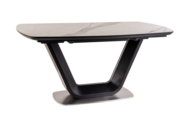 Ventera Udvideligt Spisebord 160 cm - Keramik/Sort/Hvid - Møbler - Borde - Spisebord og køkkenbord