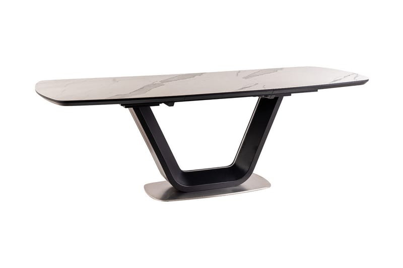 Ventera Udvideligt Spisebord 160 cm - Keramik/Sort/Hvid - Møbler - Borde - Spisebord og køkkenbord