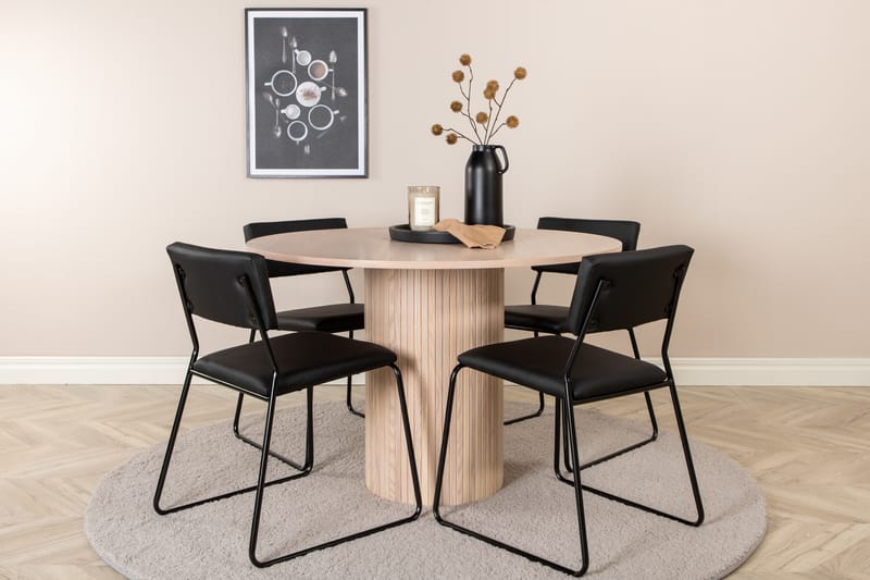 Bianca rundt spisebord med 4st Kenth spisebordsstol - Møbler - Borde - Spisebord og køkkenbord