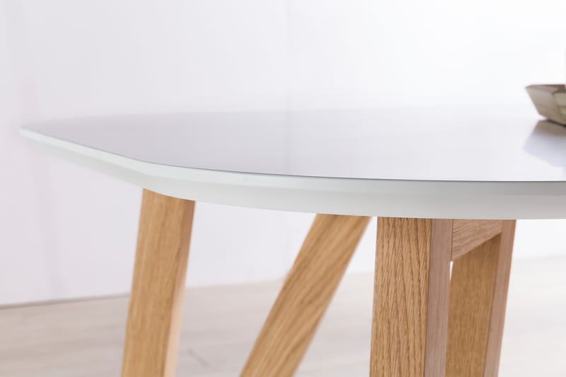 Britas Spisebordssæt 180 cm inkl 4 Stole - Hvid/Gul - Møbler - Borde - Spisebordssæt