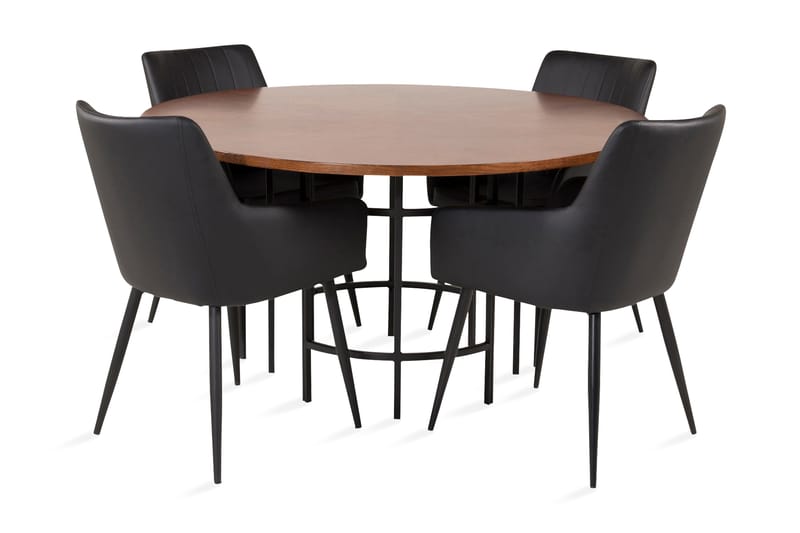 Copenhagen Spisebordssæt med 4 Casper Stole Kunstlæder sort - Furniture Fashion - Møbler - Borde - Spisebordssæt