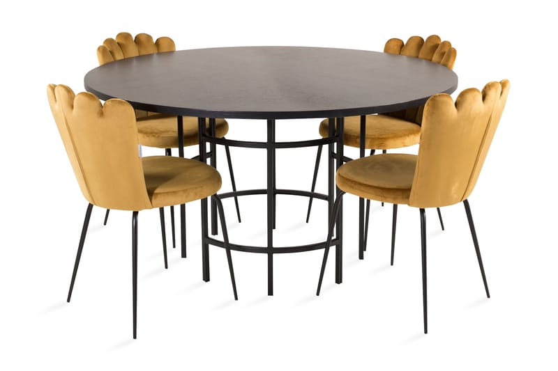 Copenhagen Spisebordssæt med 4 Limhamn Spisebordstole Gul - Furniture Fashion - Møbler - Borde - Spisebordssæt