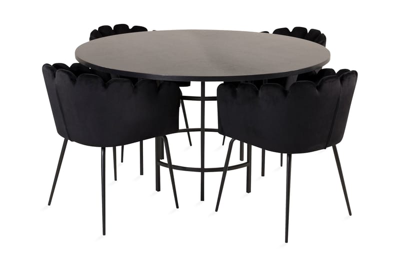 Copenhagen Spisebordssæt med 4 Limhamn Spisebordstole Sort - Furniture Fashion - Møbler - Borde - Spisebordssæt