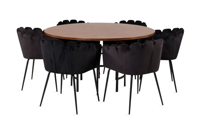 Copenhagen Spisebordssæt med 6 Limhamn Spisebordstole Sort - Furniture Fashion - Møbler - Borde - Spisebordssæt