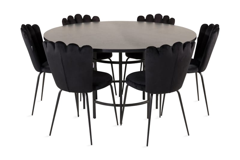 Copenhagen Spisebordssæt med 6 Limhamn Spisebordstole Sort - Furniture Fashion - Møbler - Borde - Spisebordssæt