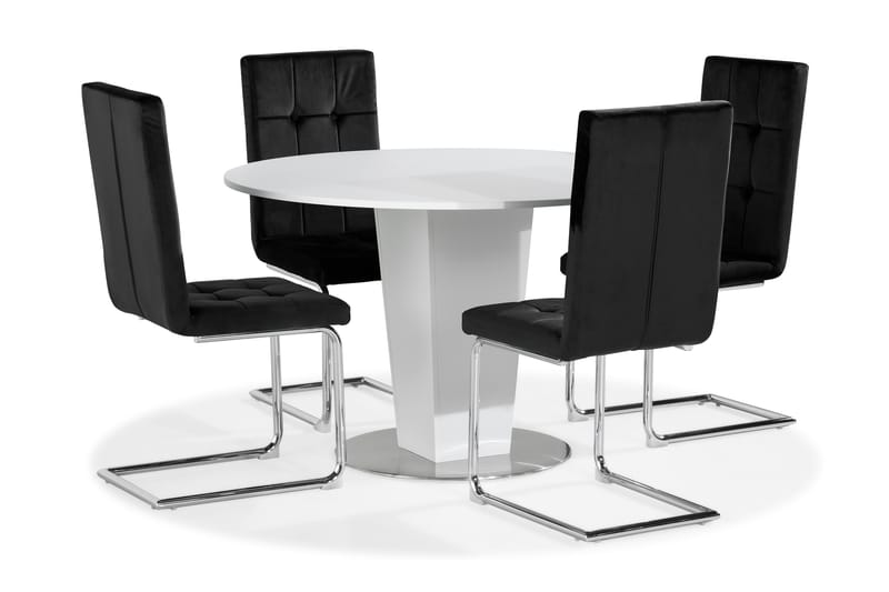 Cubic Spisebord 120 cm Med 4 stk Jessed Spisebordsstol - Møbler - Borde - Spisebordssæt