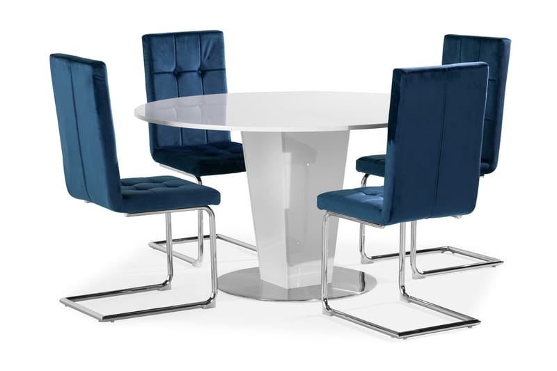 Diamond Spisebord Med 4 stk Jessed Spisebordsstol - Møbler - Borde - Spisebordssæt