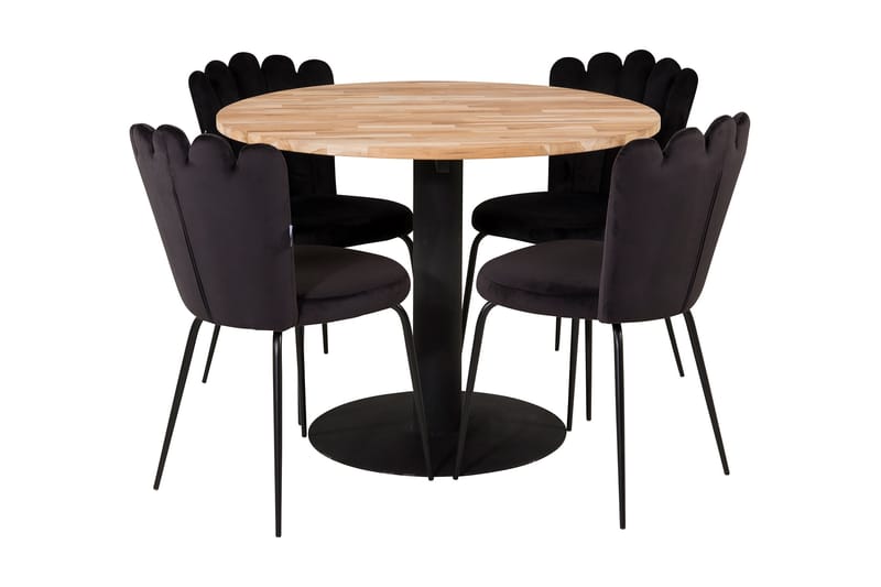 Ezra Spisebordssæt med 4 Limhamn spisebordsstole Sort - Furniture Fashion - Møbler - Borde - Spisebordssæt