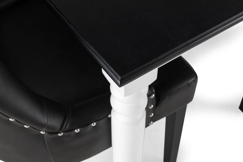 Hampton Spisebordssæt 190cm Mahognifinér m. 6 Tuva Stole - Hvid/Sort - Møbler - Borde - Spisebordssæt