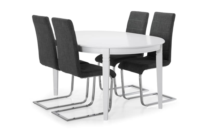 Läckö Spisebord med 4 stk Cibus Stole - Grå - Møbler - Borde - Spisebordssæt