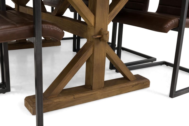 Lyon Udvideligt Spisebordssæt 200 cm med 6 House Stol - Natur/Mørkebrun - Møbler - Borde - Spisebordssæt