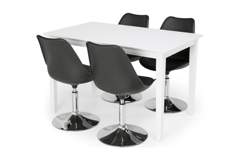 Michigan Spisebordssæt 120 cm inkl 4 Shape Stole - Hvid/Sort - Havemøbler - Udendørsgruppe - Cafesæt