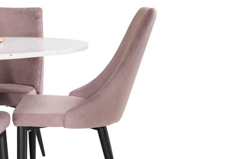 Razzia Spisebordssæt med 4 Spisestole - Hvid / Sort - Møbler - Borde - Spisebordssæt