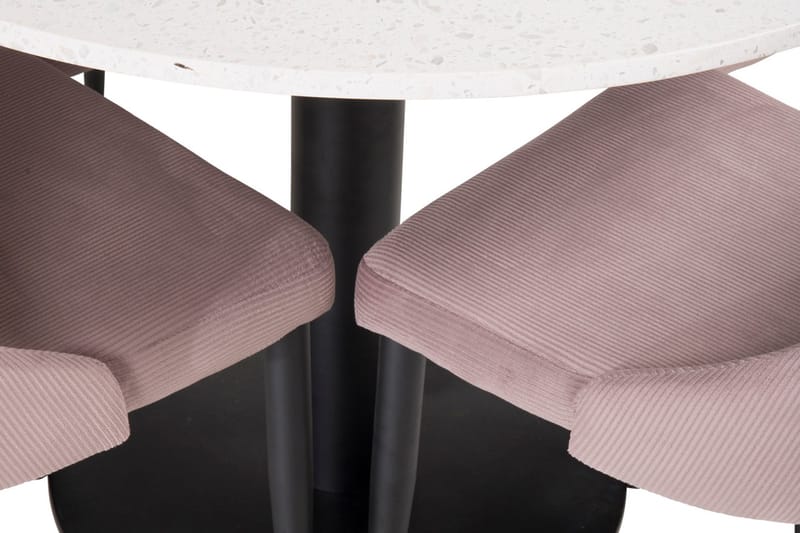 Razzia Spisebordssæt med 4 Spisestole - Hvid / Sort - Møbler - Borde - Spisebordssæt