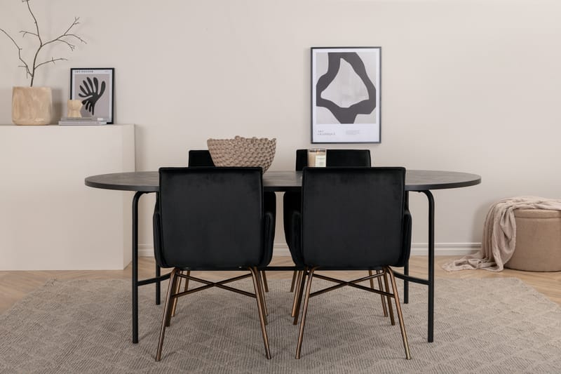 Skate ovalt spisebord med 4 Pippi Spisebordsstol - Møbler - Borde - Spisebordssæt