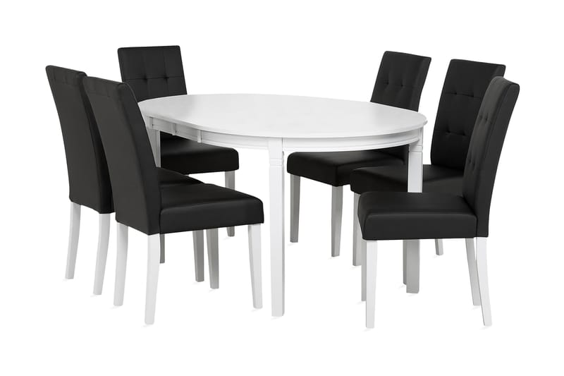 Spisebordssæt Läckö/Viktor 6 Stole - Hvid - Møbler - Borde - Spisebordssæt