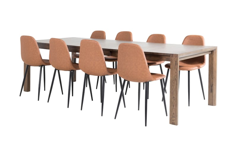 Torresolana Spisebord med 8 pontus Køkkenstol Kunstlæder - Møbler - Borde - Spisebordssæt