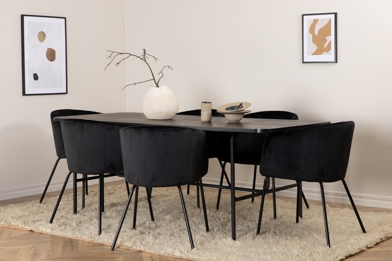 Uno spisebord med 6st Berit spisebordsstol - Møbler - Borde - Spisebordssæt
