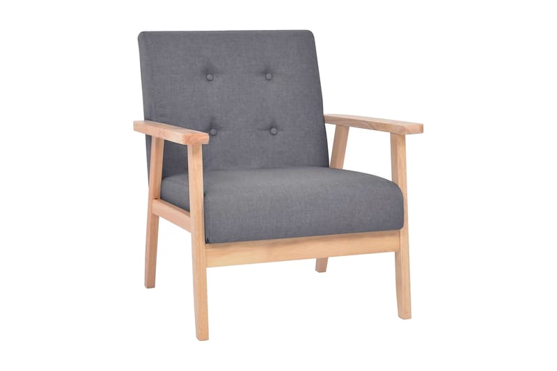 Lænestol I Stof Mørkegrå - Grå - Møbler - Lænestole & puffer - Lænestole