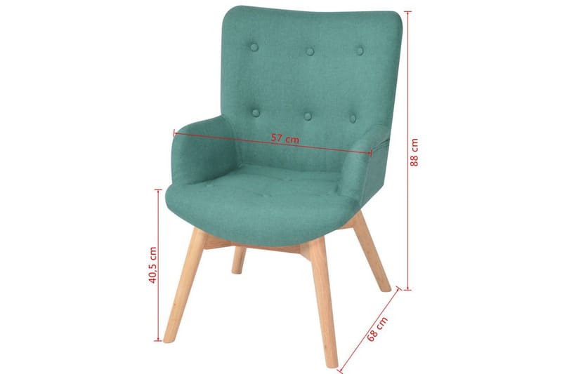 Lænestol Med Fodskammel Stof Grøn - Grøn - Møbler - Lænestole & puffer - Lænestole
