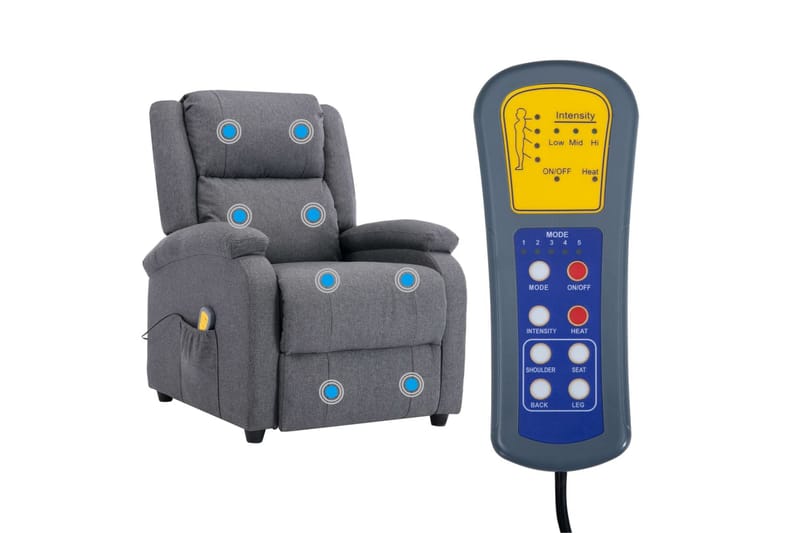 elektrisk massagelænestol stof mørkegrå - Møbler - Lænestole & puffer - Lænestole