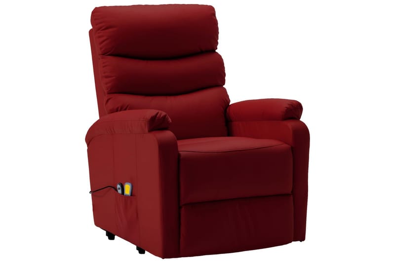massagestol med løftefunktion kunstlæder vinrød - Rød - Møbler - Lænestole & puffer - Lænestole