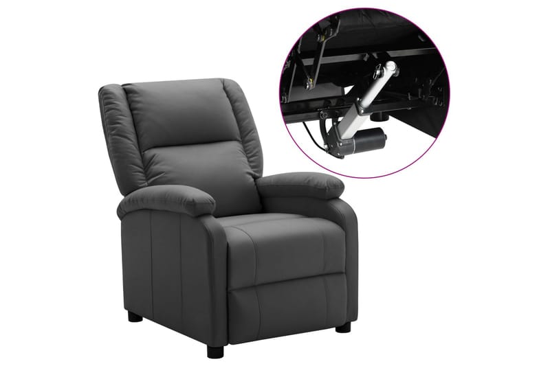 elektrisk lænestol kunstlæder antracitgrå - Antracit - Møbler - Lænestole & puffer - Recliner lænestol