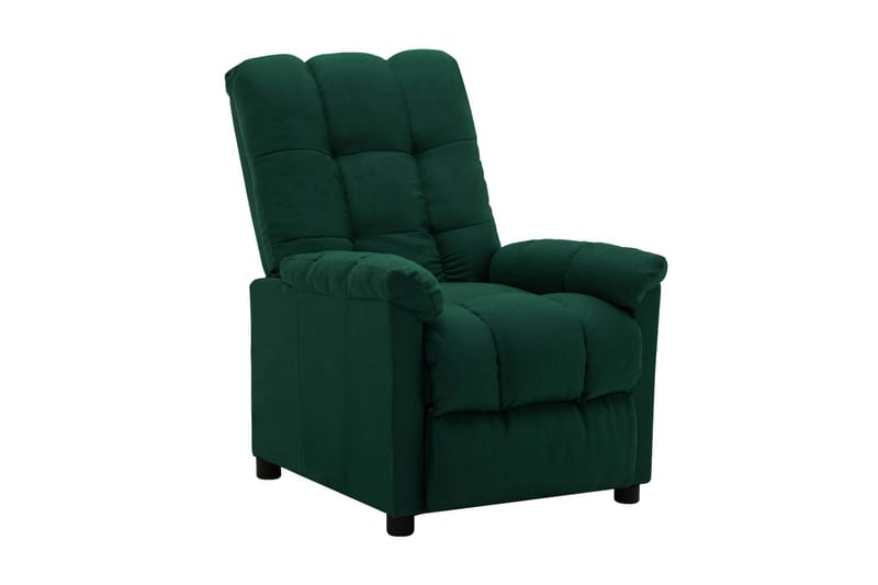Lænestol Med Push Back-Funktion Stof Mørkegrøn - Møbler - Lænestole & puffer - Recliner lænestol