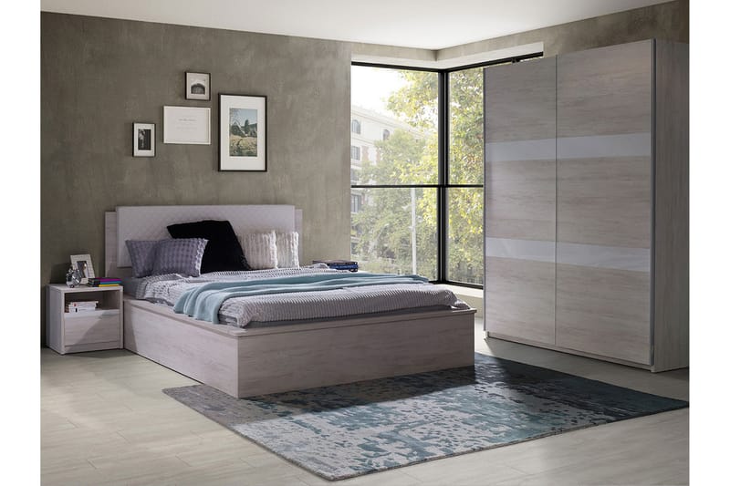 Najera Soveværelsessæt - Eg | Hvid LED-belysning - Møbler - Møbelsæt - Møbelsæt til soveværelse