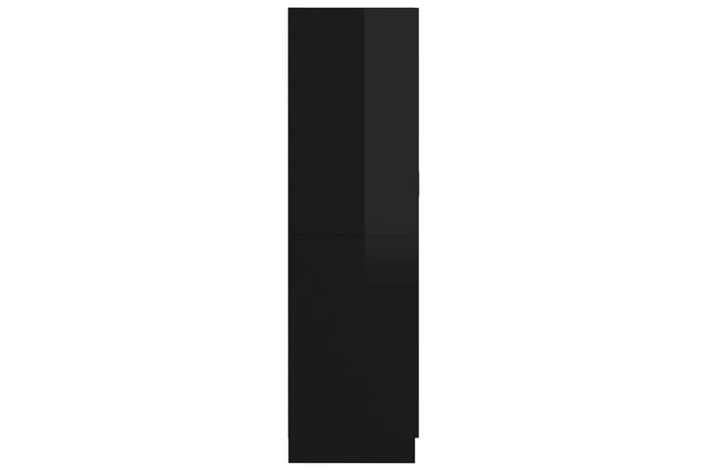 klædeskab 82,5x51,5x180 cm spånplade sort højglans - Sort - Møbler - Opbevaring - Garderobeskabe