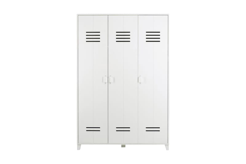 Locker Garderobe 123 cm - Hvid Fyrretræ - Møbler - Opbevaring - Garderobeskabe