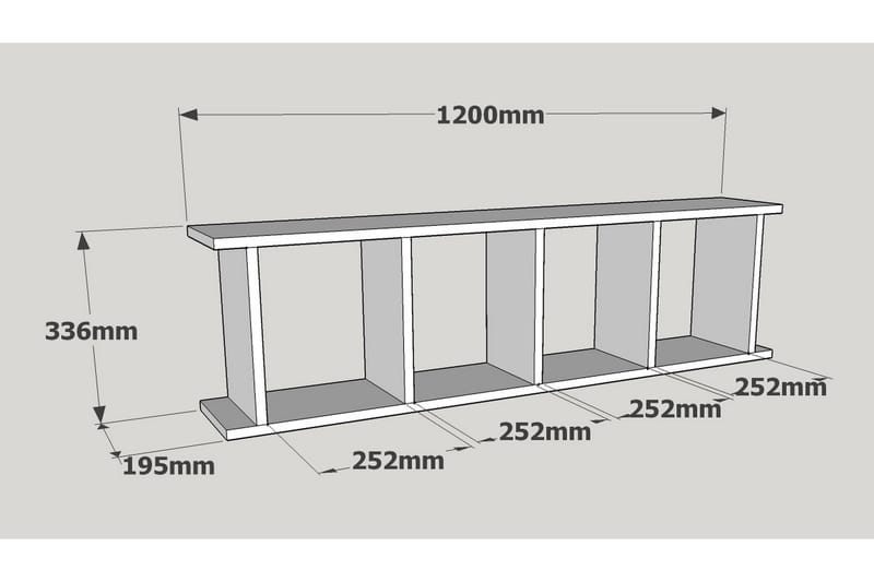 Asillane Væghylde 4 rum - Hvid - Møbler - Opbevaring - Hylder & Reoler