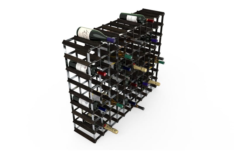 90 Flasker 10x8 Sort Ask/Galvaniseret stål - RTA Wineracks - Møbler - Opbevaring - Reolsystem