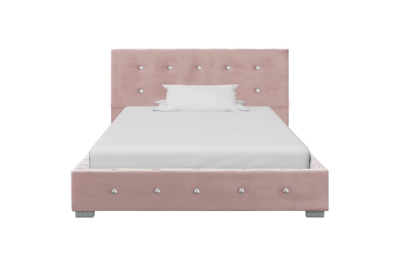 Seng Med Madras 90x200 cm Pink Fløjl - Møbler - Senge - Komplet sengepakke