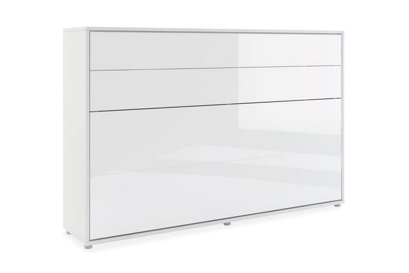 Skabsseng 120x200 cm Vandret Hvid Højglans  Bed Concep - Bed Concept - Møbler - Senge - Gæsteseng & ekstraseng - Sengeskab