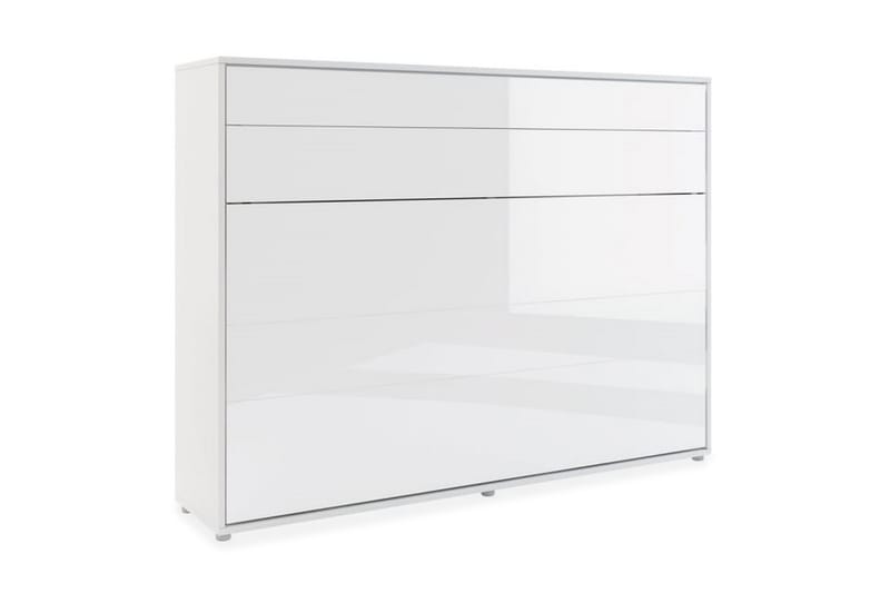 Skabsseng 140x200 cm Vandret Hvid Højglans Bed Concep - Bed Concept - Møbler - Senge - Gæsteseng & ekstraseng - Sengeskab