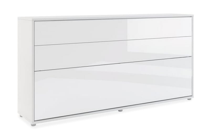 Skabsseng 90x200 cm Vandret Hvid Højglans Bed Concept - Bed Concept - Møbler - Senge - Gæsteseng & ekstraseng - Sengeskab