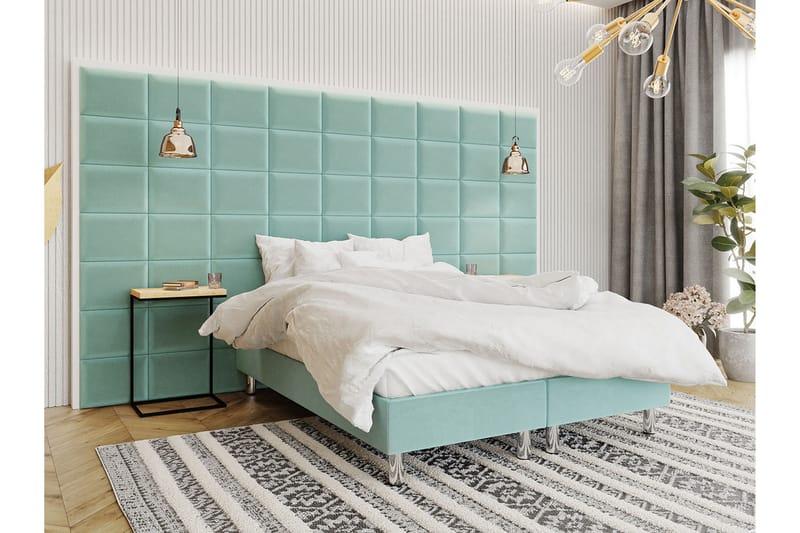 Adeliza Kontinentalseng 180x200 cm+Panel 40 cm - Grøn - Møbler - Senge - Komplet sengepakke