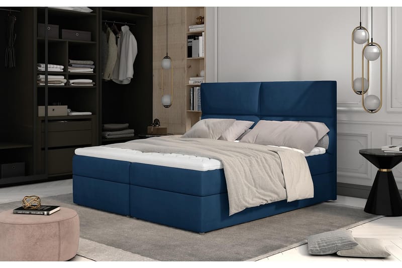 Amberan Sengepakke 160x200 cm - Blå - Møbler - Senge - Komplet sengepakke