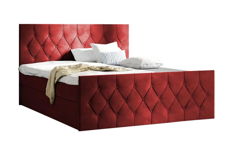 Kontinentalseng 127x216 cm - Rød - Møbler - Senge - Komplet sengepakke