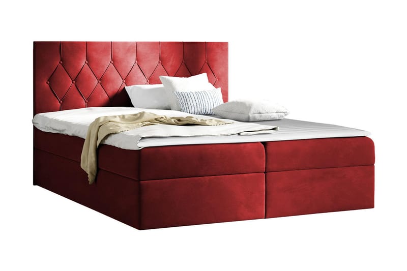 Kontinentalseng 144x208 cm - Rød - Møbler - Senge - Komplet sengepakke